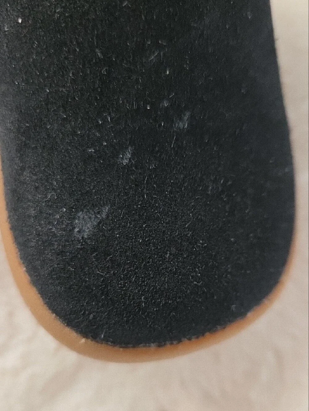 UGG Infant/Toddler Size 4  Black Suede Fleece-Lined Boots with Tan Soles